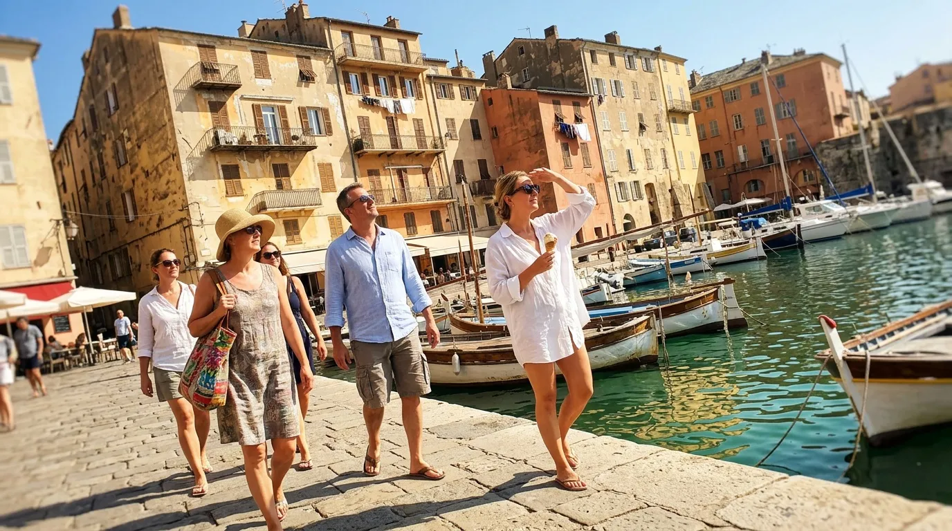 Vacances Corse : touristes étrangers à Bastia