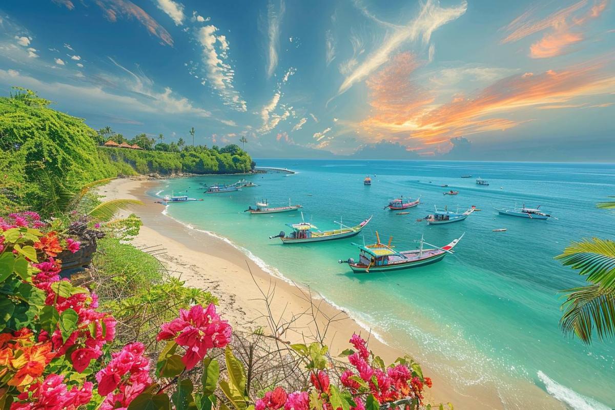 Découvrez Jimbaran à Bali : plages paradisiaques, fruits de mer et couchers de soleil spectaculaires