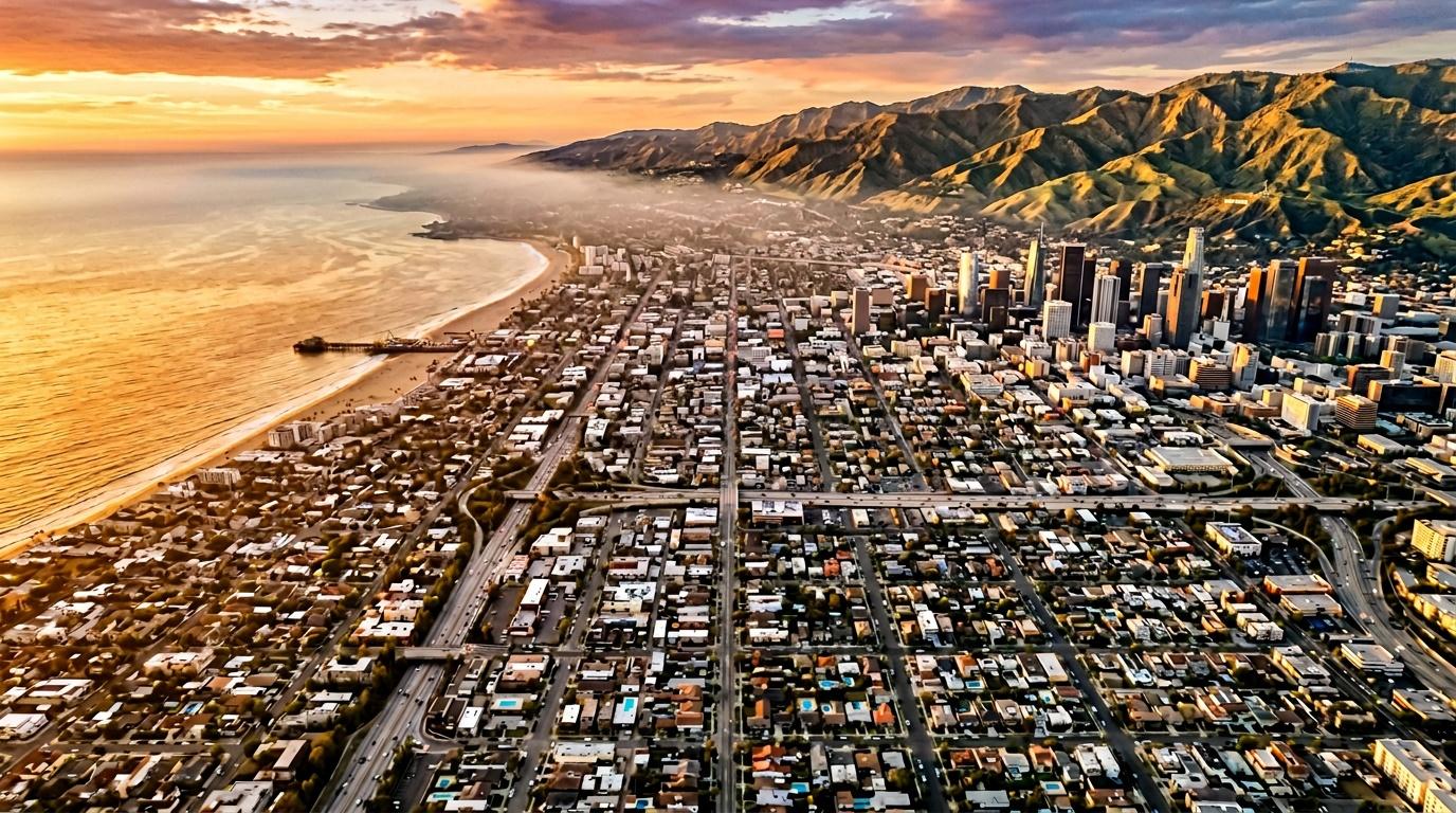 Latitude de Los Angeles : carte avec longitude et climat de la ville